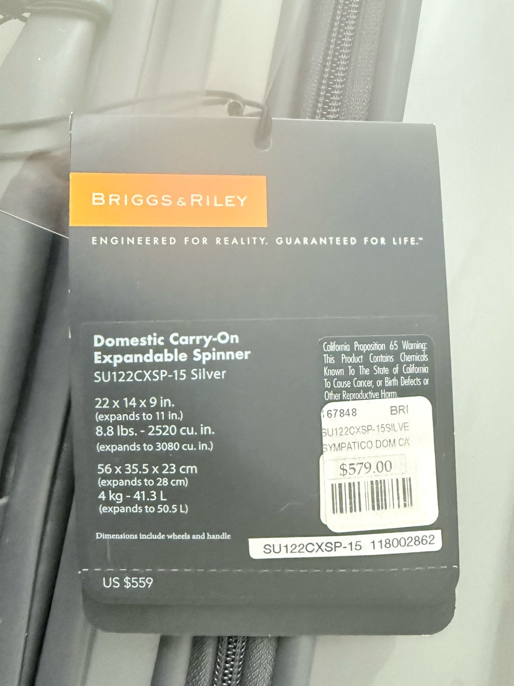 Briggs & Riley Sympatico Collection Limited Edition Carry-on Expandable Spinner - Picture 4 of 16